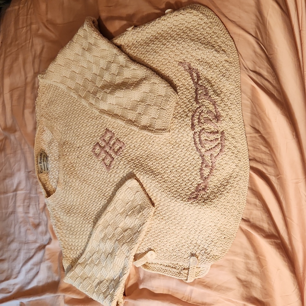 CLAIRE KENNEDY CONNEMARA COLLECTION SWEATER HAND KNIT IN IRELAND NWOT